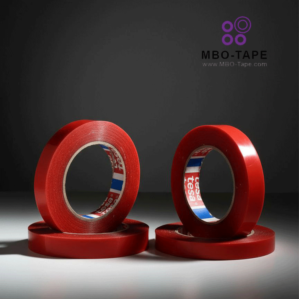 چسب نواری دوطرفه شفاف روکش قرمز 4965 برند Tesa