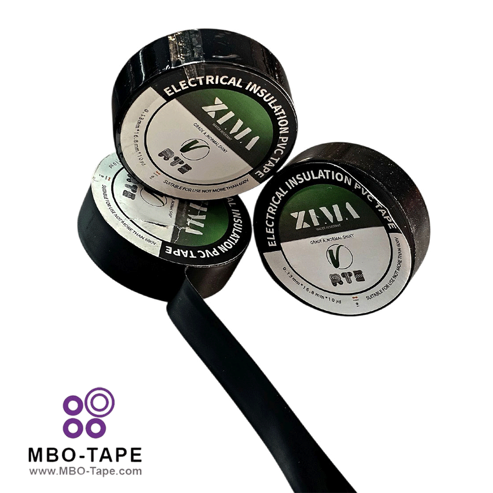 حلقه باز شده چسب برق PVC زیما گرید A نرمال شاینی – نمایش ضخامت و سطح چسب