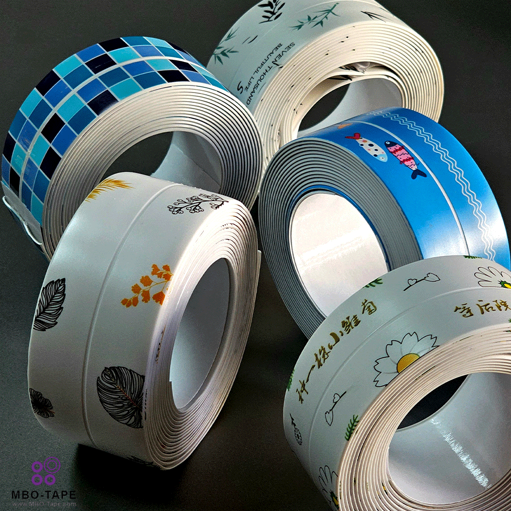 چند حلقه چسب نواری تزئینی طرحدار ضد آب مخصوص دور سینک با طرحهای مختلف