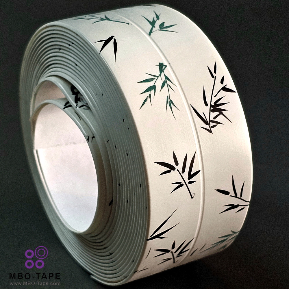 چسب نواری تزئینی طرح برگ سبز ضد آب مخصوص دور سینک و سرویس بهداشتی