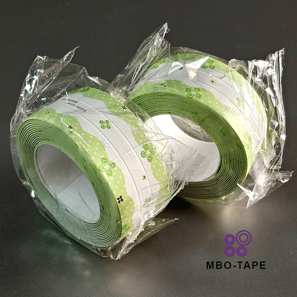 دو حلقه چسب نواری تزئینی طرحدار ضد آب بستهبندیشده مخصوص دور سینک و کاشی