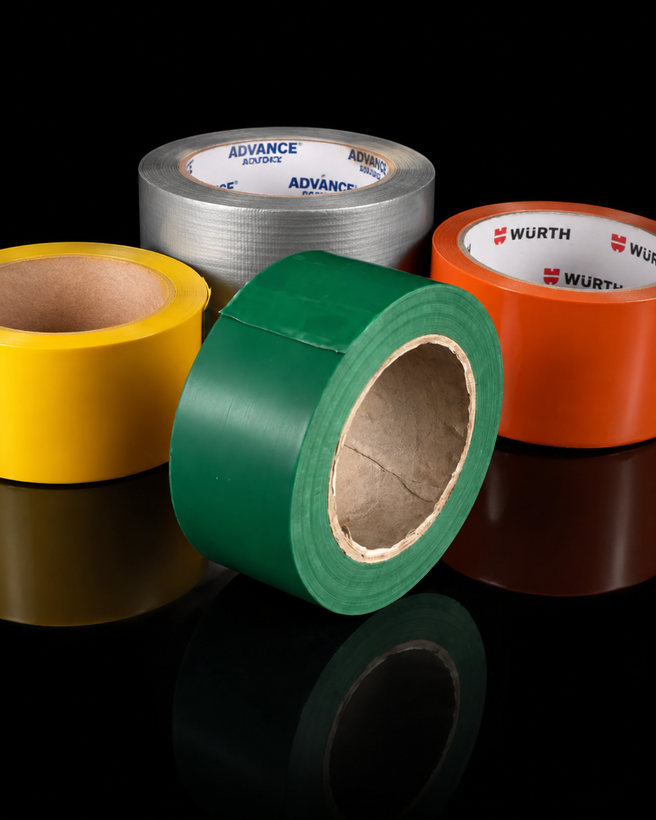 چسب نواری پرایمر PVC سبز و نارنجی و زرد و طوسی